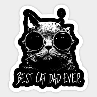 Best Cat Dad Ever Vintage Retro Cat Father Men Sticker